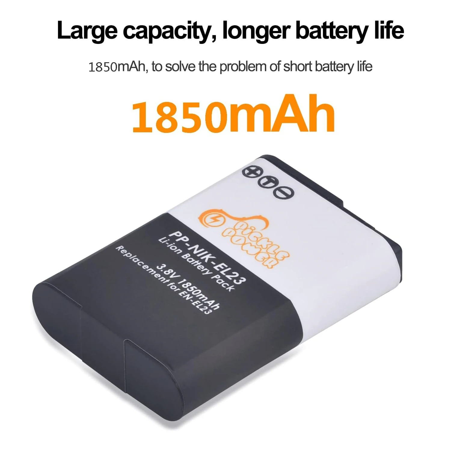 1850mAh EN-EL23 Battery Compatible with Nikon Coolpix P600, P610, B700, P900, S810c, Charger for ENEL23
