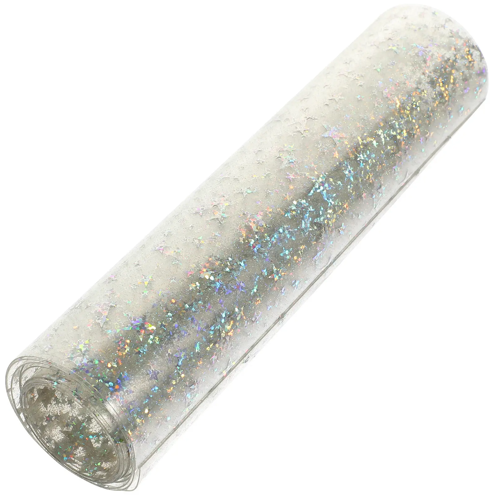 Clear Star PVC Film Bright Shiny Holographic Transparent Glitter DIY Craft Material for Phone Cover Handbag Hair Bow