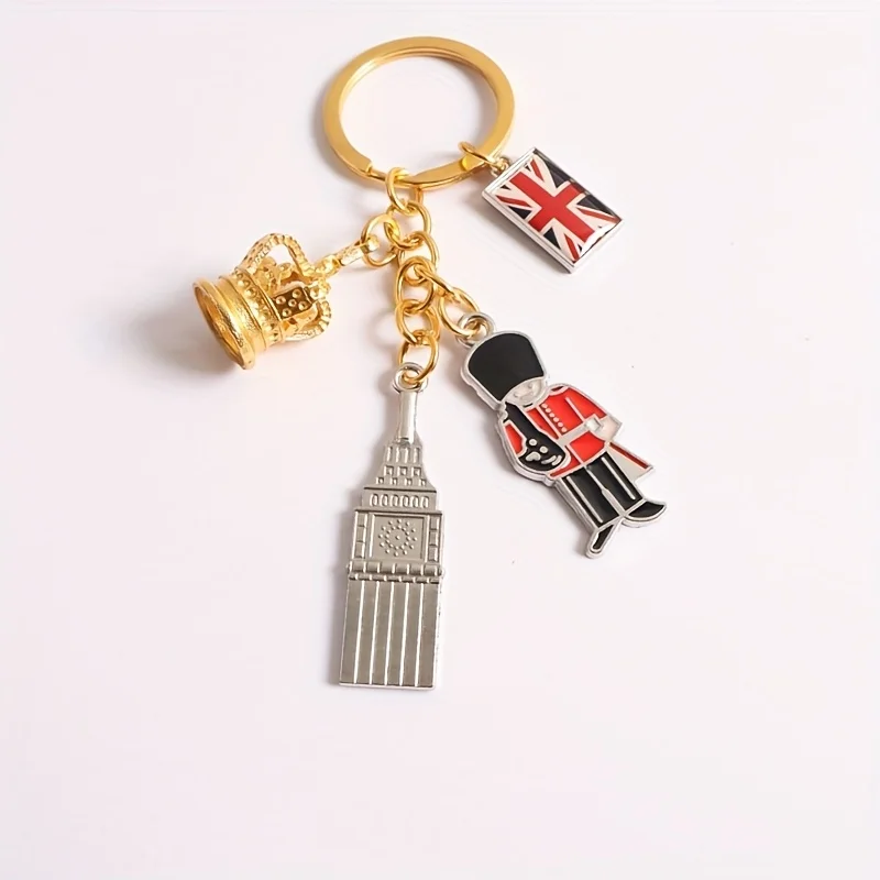 Llavero Unisex con Símbolos Británicos Icónicos, Ideal como Recuerdo de Londres Es Ideal para Guardar Llaves del Coche