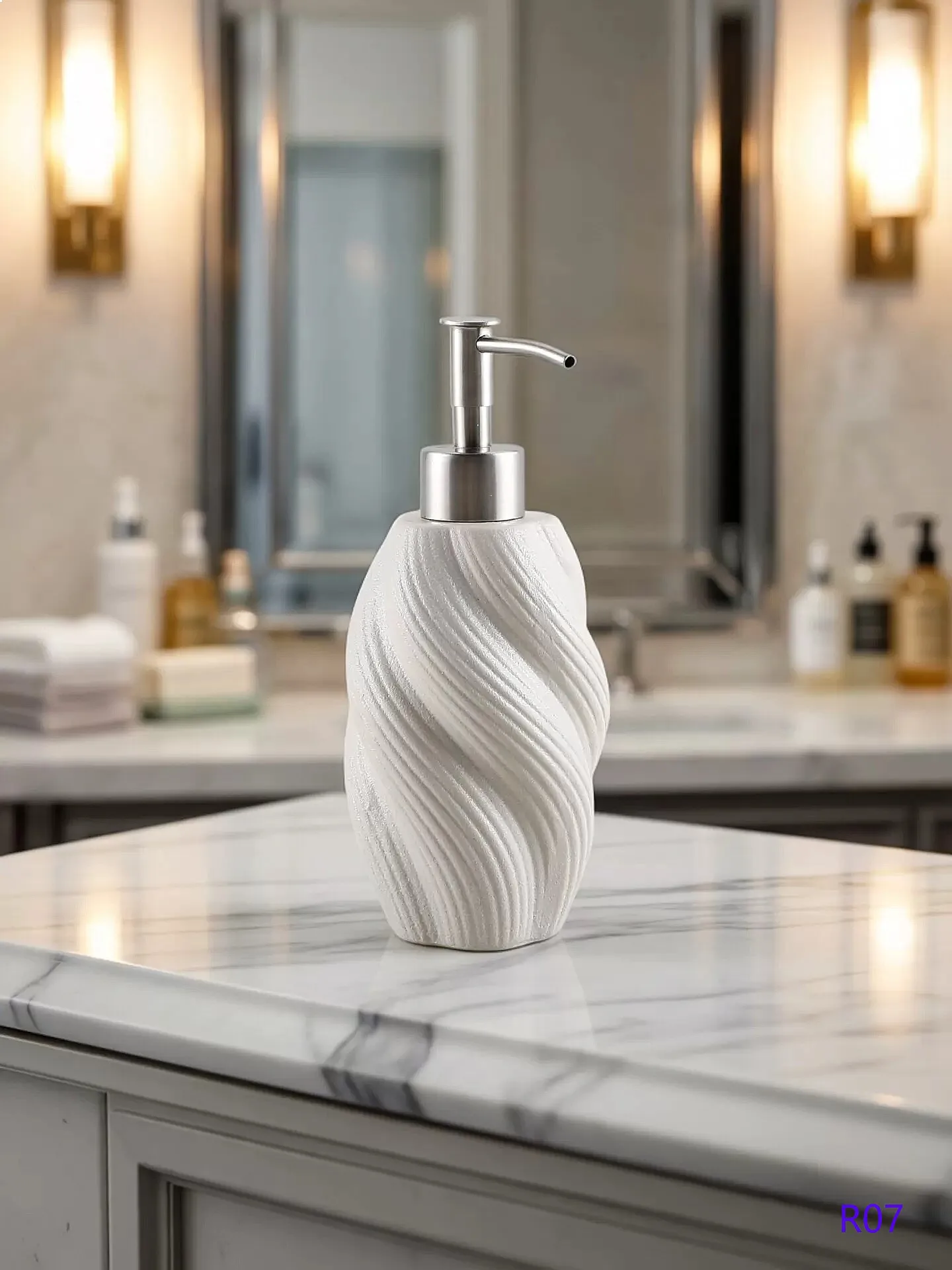 Coarse Pottery Press Bottle for Shampoo Body Wash Lotion Dispenser