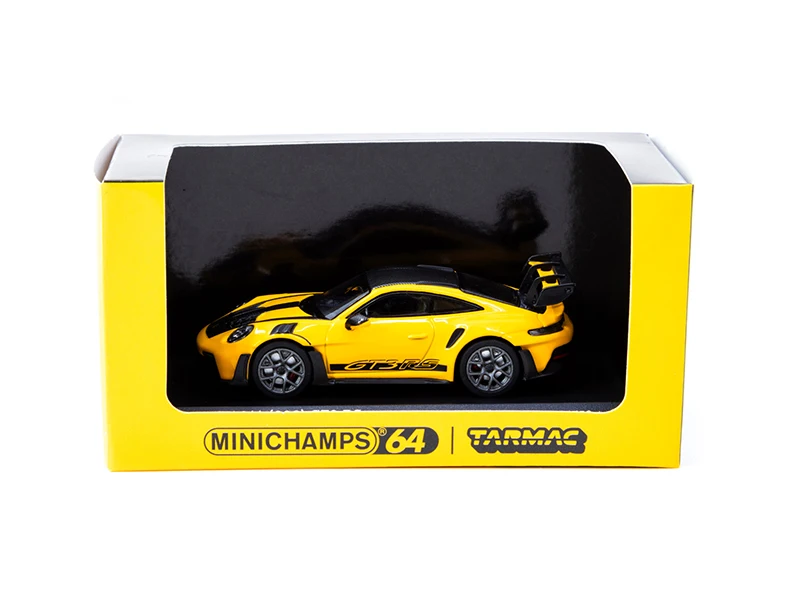 MINICHAMPS x Tarmac Works 1/64 911 (992) GT3 RS White Green Yellow Linited Die-cast Alloy Car Model Collection Display Gift