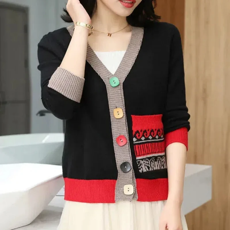 2024 Spring and Autumn New Arrivals Cardigan Knitted Coat Sweaters Loose Casual Fashion All-match Long Sleeve Women\'s Clothing