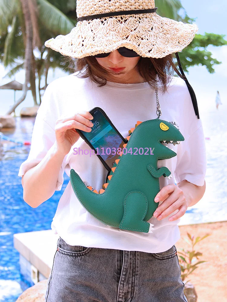 DIY Handmade Gifts for Girlfriend Material Dinosaur Women's Woven Crossbody Bag Genuine Leather Homemade