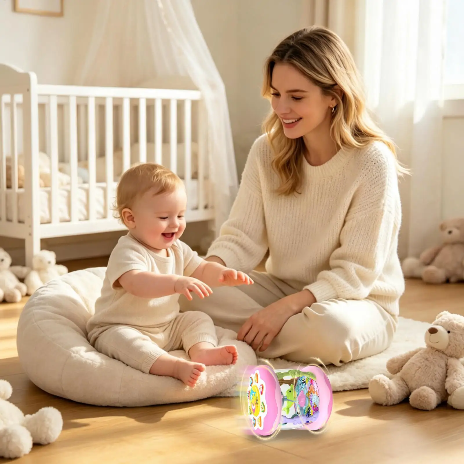 Kids Music Toys Rotatable Sea Early Education Game With Colorful Lights Kids Crawling Learning Toy For Boys Girls Preschoolers
