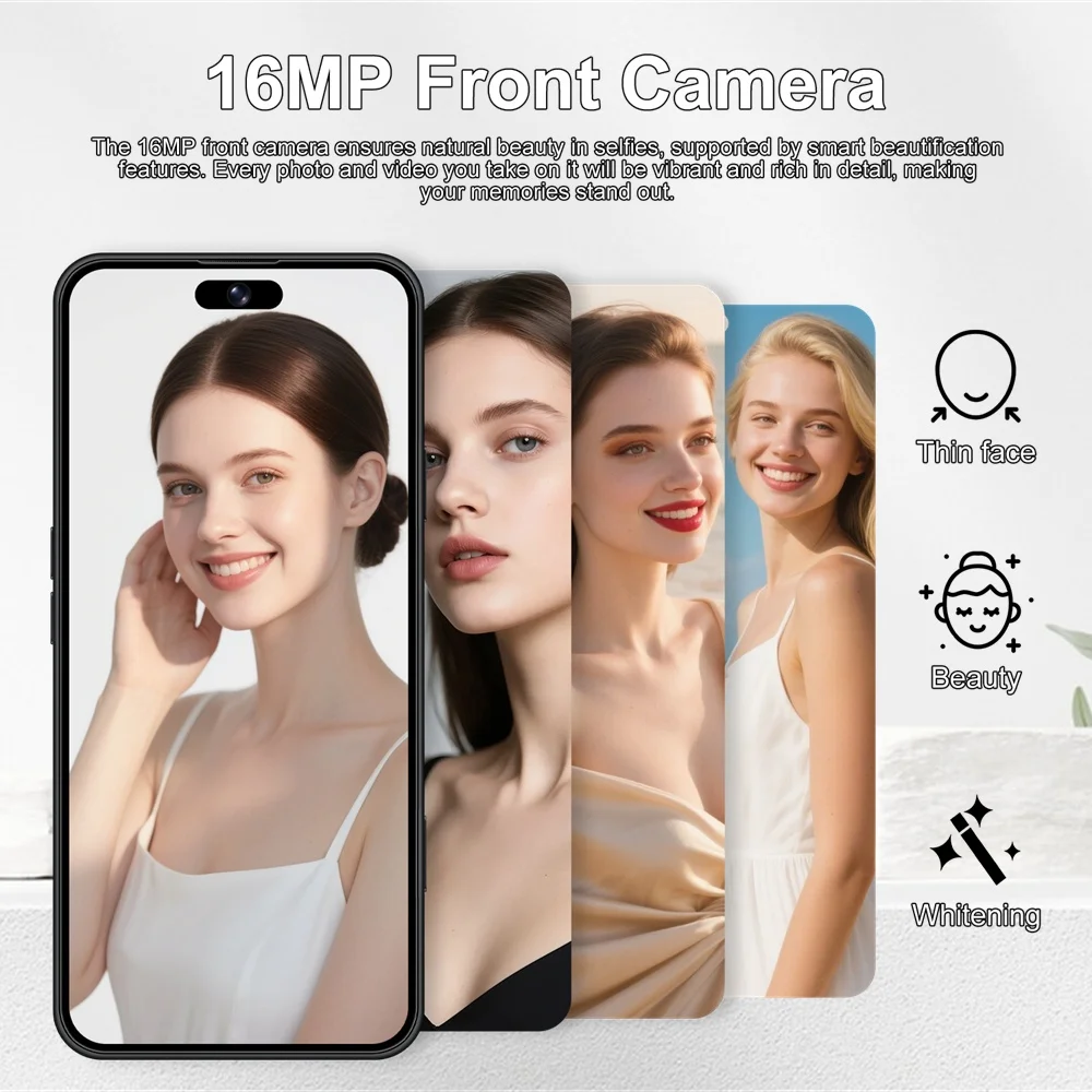 K-Touch Smartphone für 17 Pro Max 7,3 Zoll Vollbild-Handy 22G+2TB Mobiltelefon 16+48MP 5G Dual-SIM 7800mAh Akku Face ID Entsperrt Android 15 Handys – Detail 9