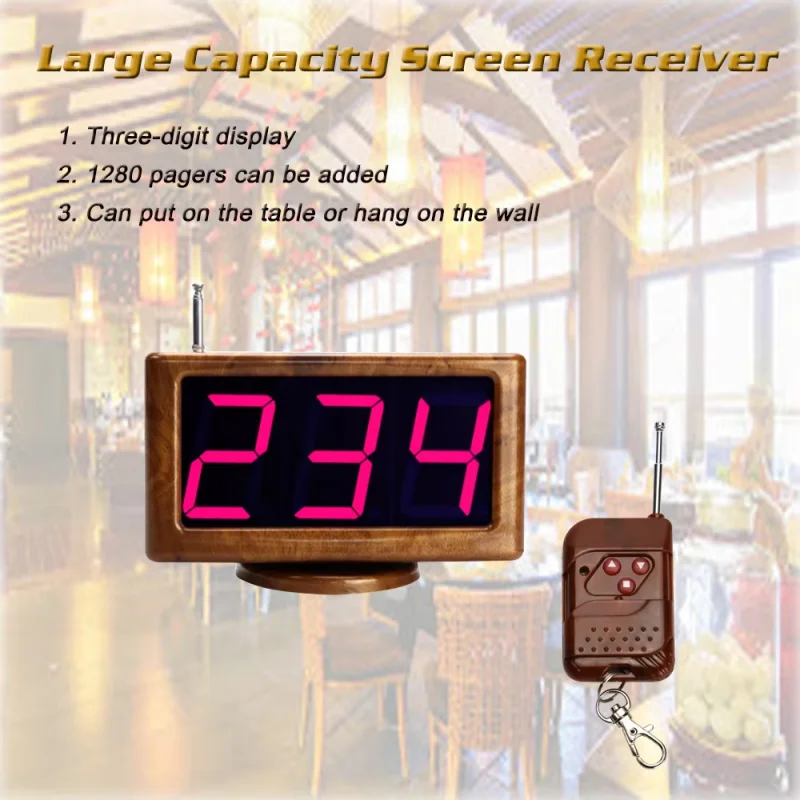 QWICALL  wireless paging calling systems 42 call button transmitters 1 screen receiver calling system for restaurant Hotel