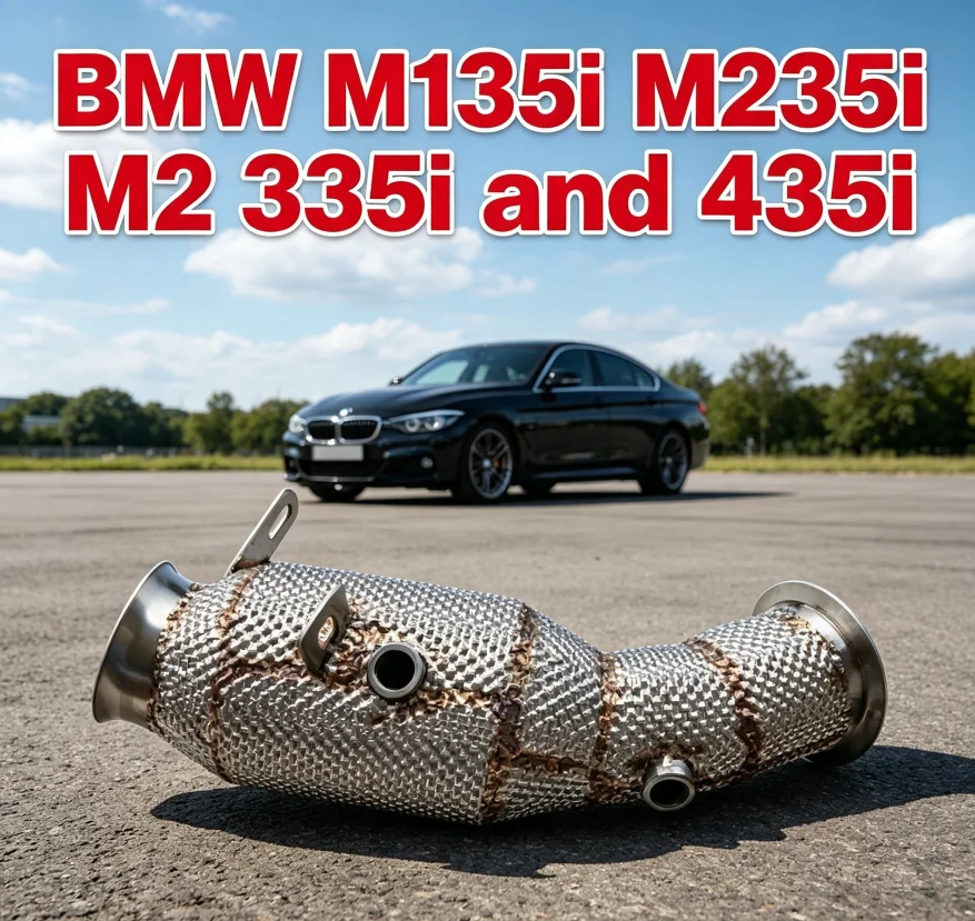 Stainless Steel Insulated Downpipe Exhaust Pipe Upgrade For BMW M135i M235i M2 335i 435i F20 F21 F22 F30 F32 F33 F87 N55 2012‑20