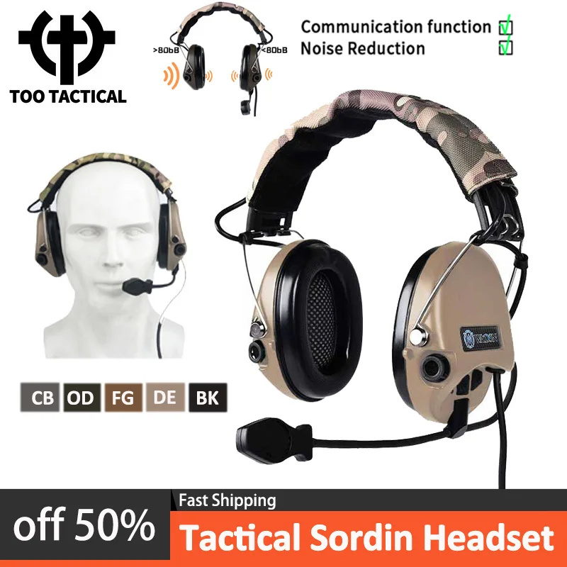 

Sordin Headset Active Pickup Noise Reduction Headphones WADSN scout intercom Outdoors Hunting Shooting Hearing Protect Headset