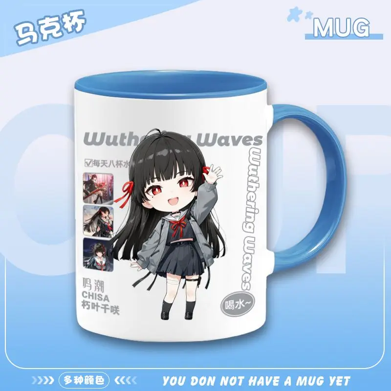 

Game 2025 Spot Anime Wuthering Waves Cos Jinhsi CHISA Phrolova Etc 8.1x9.5cm Color-blocking Q-version Print Ceramic Mug Gift