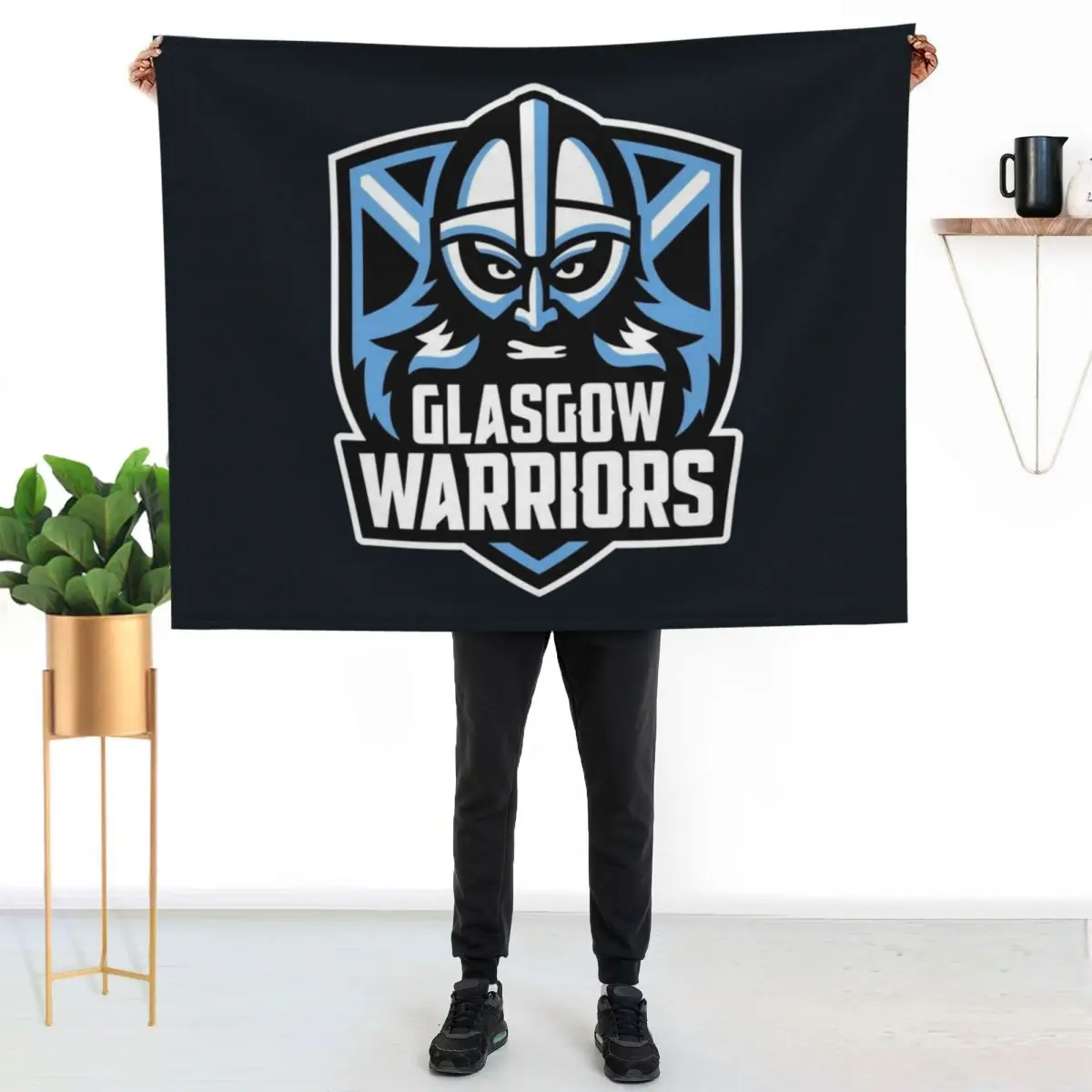 Glasgow Warriors Throw Blanket Cozy Microfiber Throw Blanket for Home Bedroom