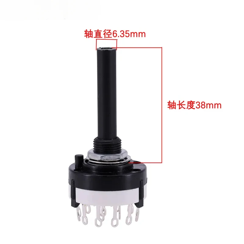 ALPHA SR26 Rotary Switch, 6.35mm Round Shaft 1P12T 2P6T 3P4T 4P3T Audio Signal Selector