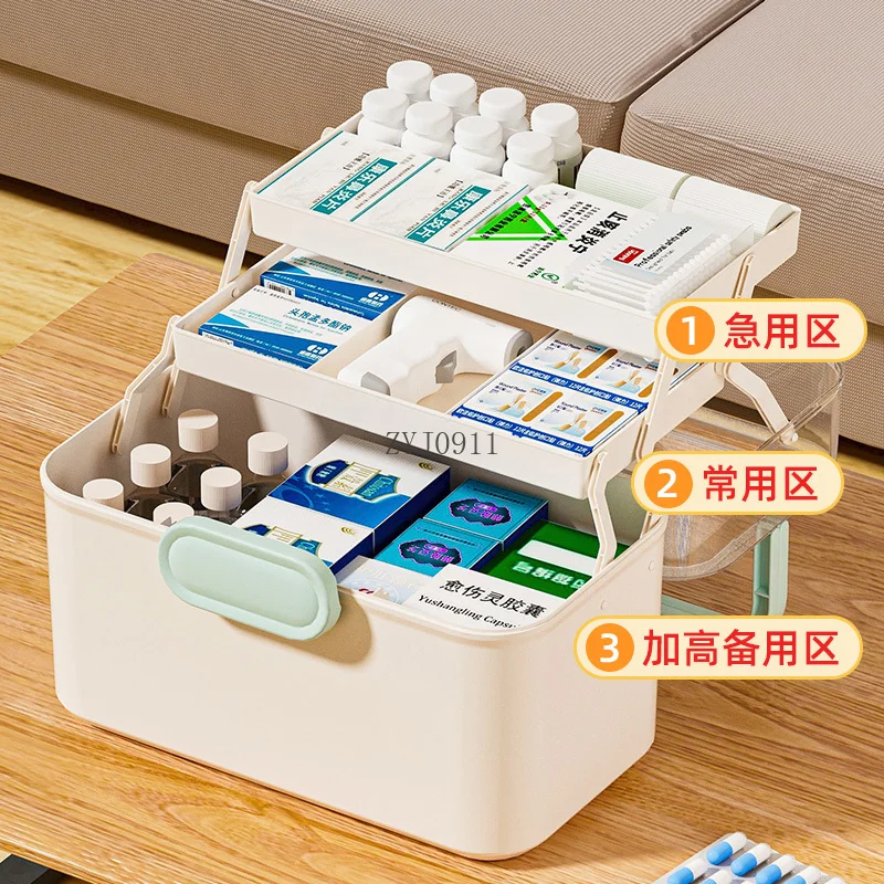 *Family Pack Household Drug Storage Box Large Capacity Multi-layer Children's Medical Kit First Aid Kit