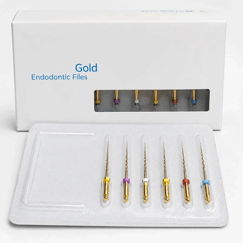 1Pack/6Pcs Dental Rotary Endo Gold Pro Files Engine‑Use Endodontic Instrument for Taper Root Canal Dentistry Materi