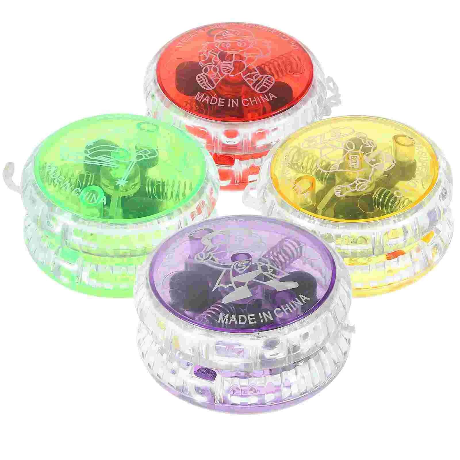 Boule Yo-yo scintillante, 4 pièces, jouets pour doigts avec lumières LED clignotantes pour enfant