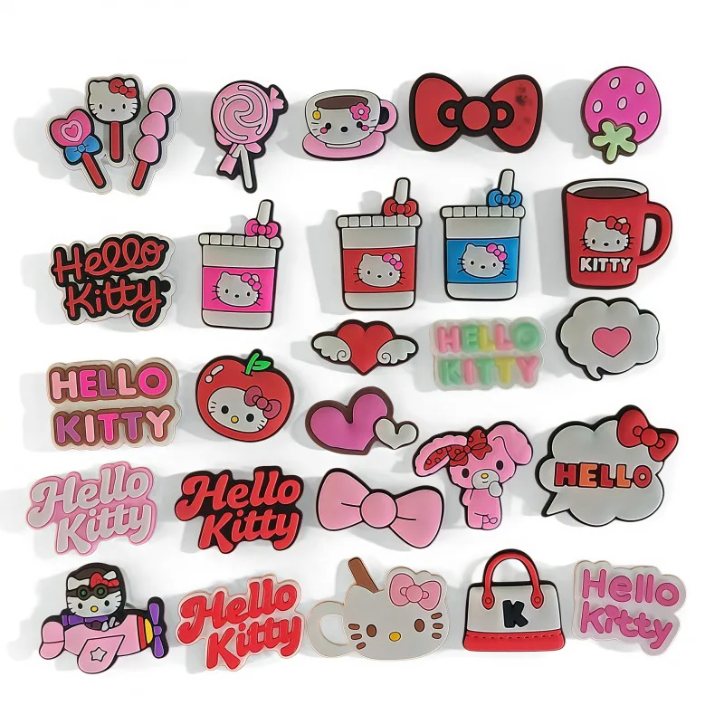 Mesuca Cartoon Shoe Charms PVC Kawaii Black KT Cat Shoe Decorations for Girls Waterproof Shoe Perfect for Gifts and Party Favor