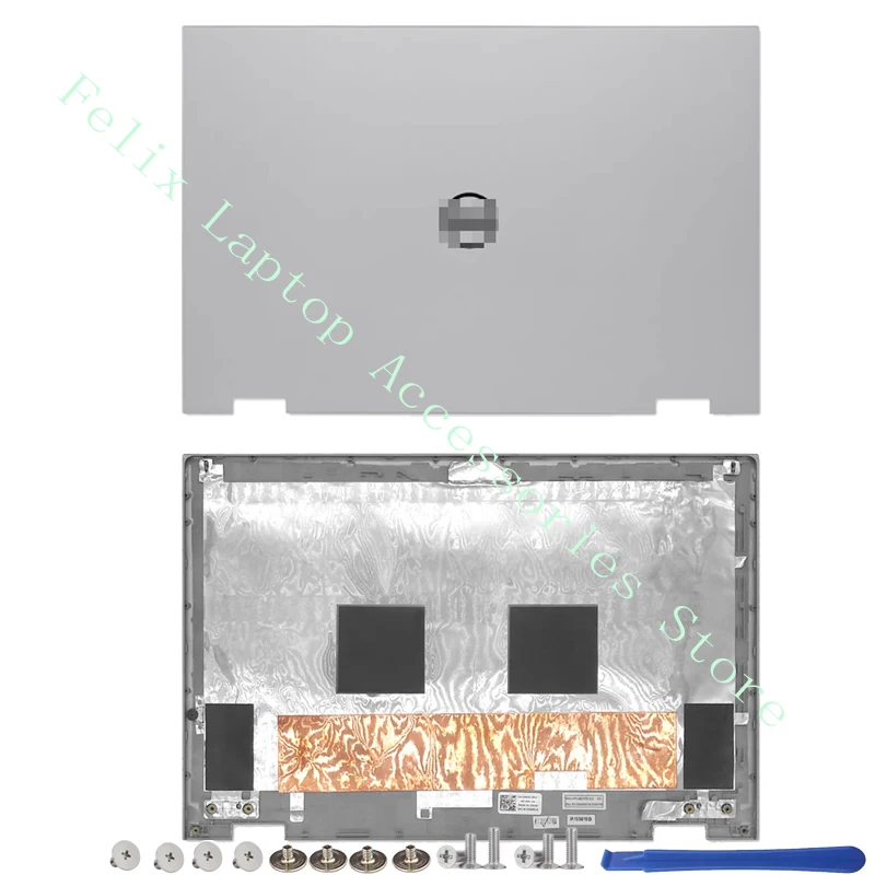 Dell-LCD Tampa Traseira, LCD Frente Bisel, Palm Almofada, Inferior Caso C Capa, Dell Inspiron 13 7347 7348 7359 Series, 0V5CHP, Prata, Novo