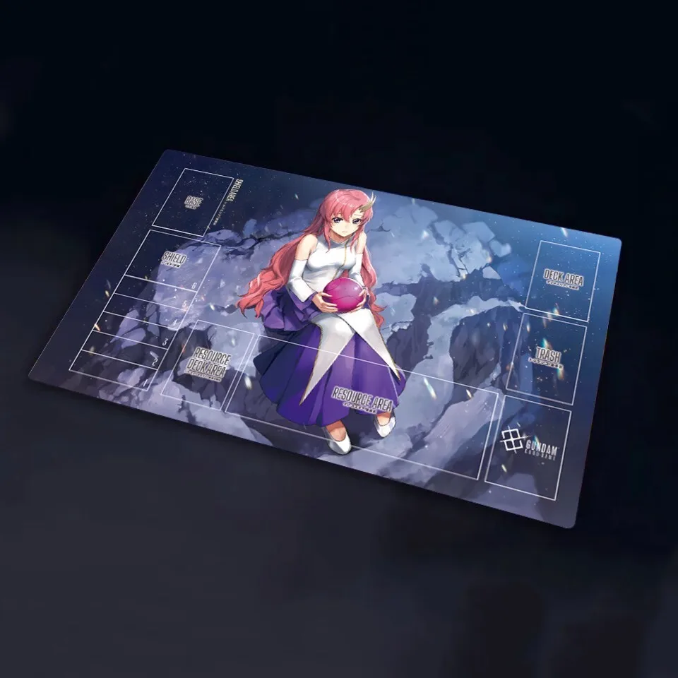 600x350mm Gundam Lacus Clyne EXRP Energy Card Mat Gcg 1.5mm Seamless Edge Single Player Rubber Tabletop Game Card Mat Toy Gifts