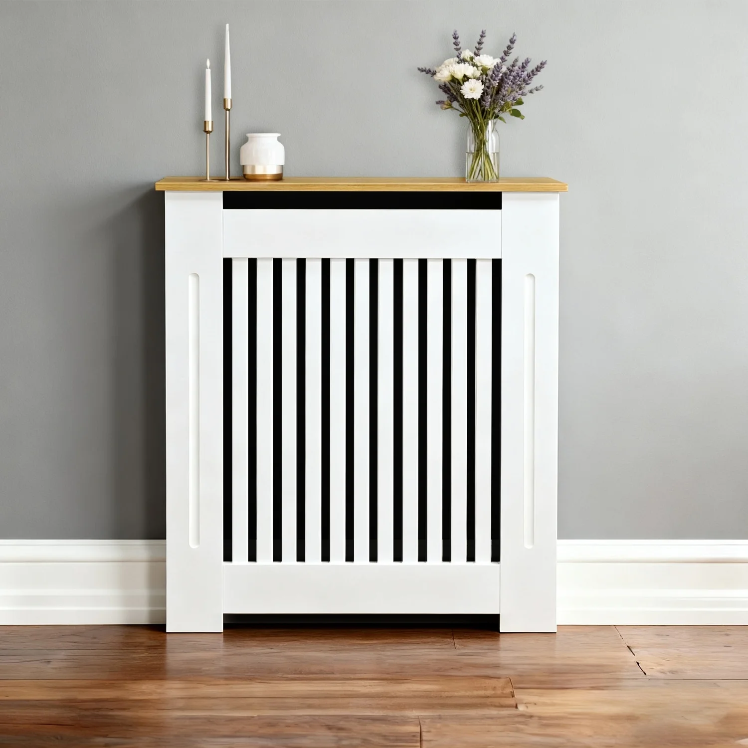S/M/L High Radiator Cover Wood Cabinet Large Heater Covers MDF Wood Grill Shelf Bedroom Hallway Home Furniture