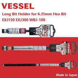 VESSEL EXJ150 EXJ300 WBJ100 Long Bit Holder for 6.35mm Hex Bit Tightening Screws in High & Barrier Place Japan Swing Bit Holder