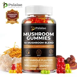 Mushroom Gummies - Reishi, Cordyceps and Lion's Mane Organic Mushroom Extracts, Nootropic Brain Booster