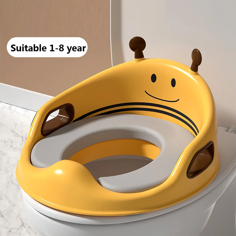 

Cartoon Potty Training Seat for Kids Boys Girls Toddlers Toilet Seat for Baby with Cushion Handle and Backrest Toilet Trainer