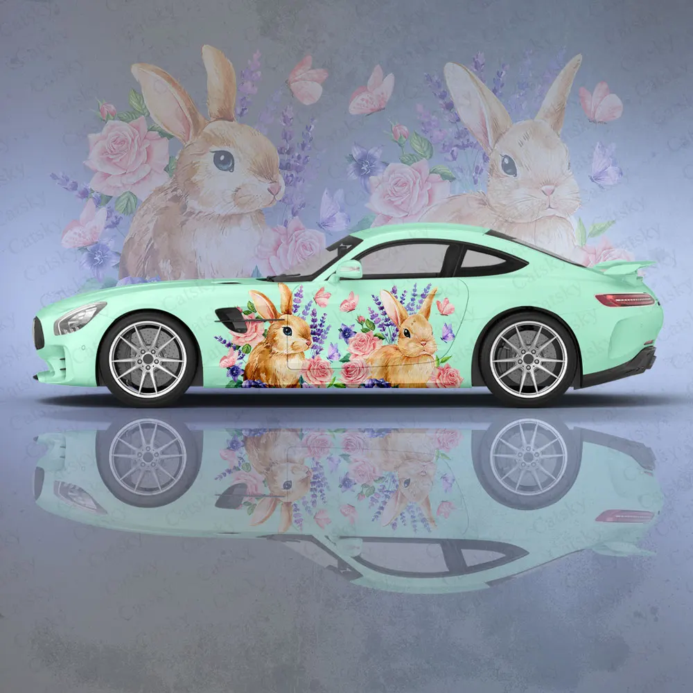 

Custom Cute Rabbit Car Wrap Protect Stickers Car Decal Creative Sticker Car Body Appearance Decorative Vehicle Decal Sticker