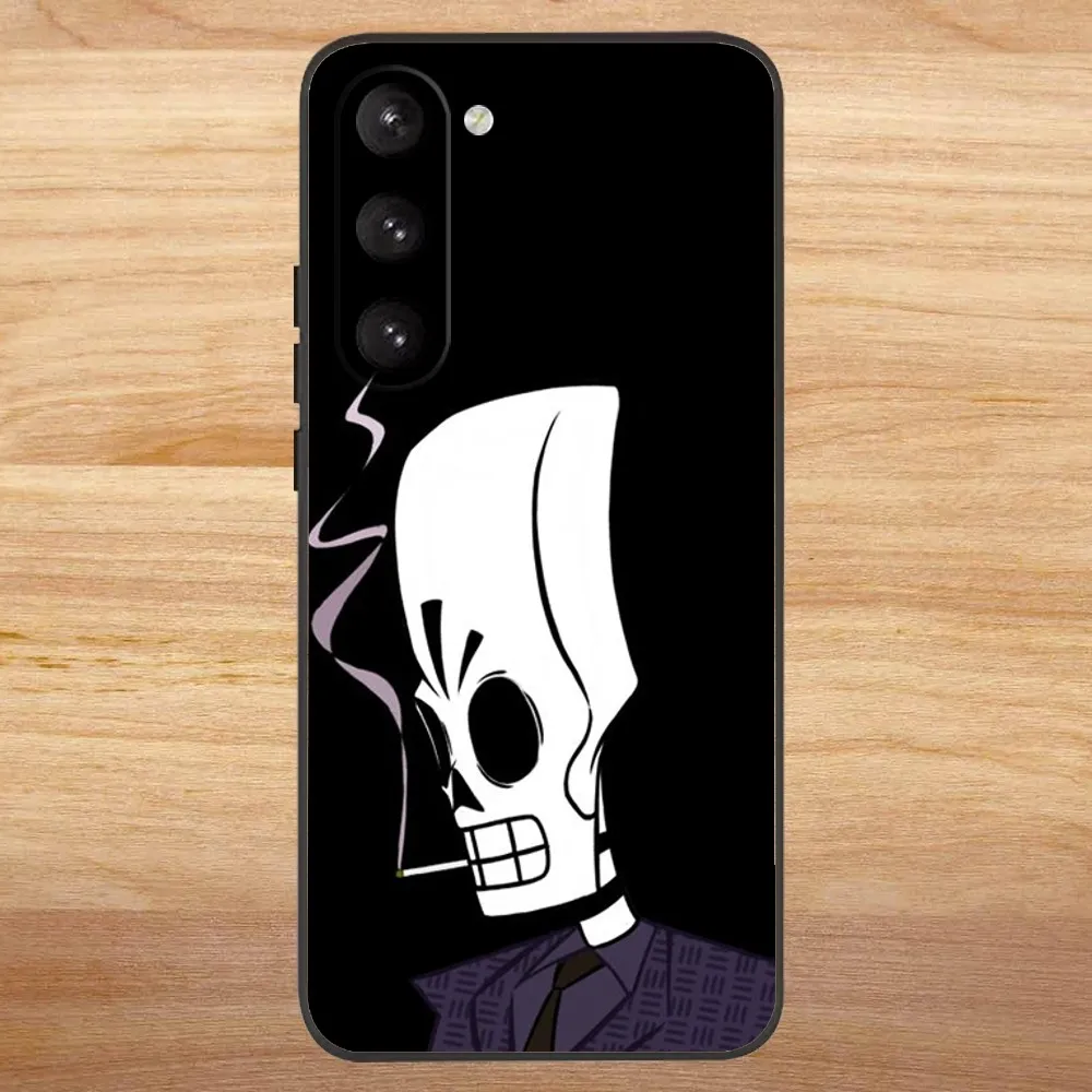 G-grim fandango-samsung s23,s20 ultra,note 20 lite,ultra,5g,plus,fe,s23,22,22, 30,21,10,9用のソフトブラックケース