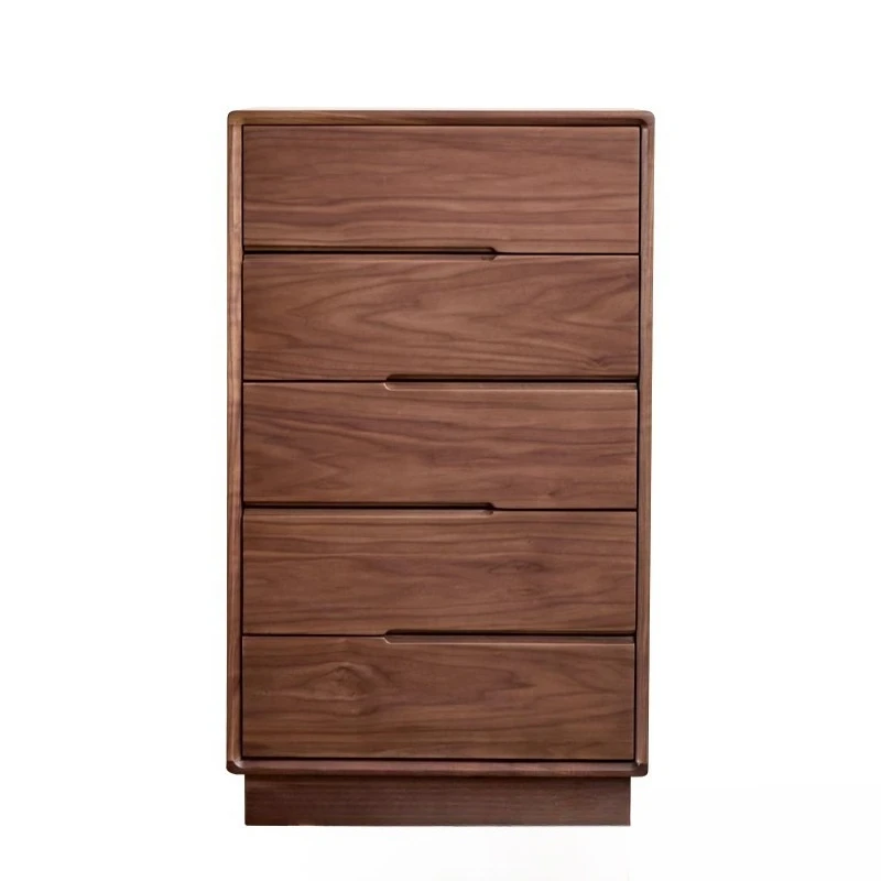 

Nordic black walnut chest of drawers, Japanese-style all-solid wood side cabinets