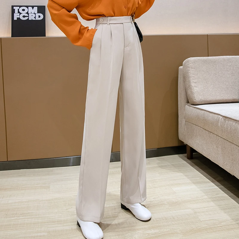 

2025 Spring Summer Workwear Casual Suit Pants for Women New High Waist Woman Clothes Promotion Korean Style Cuteore Harajuku