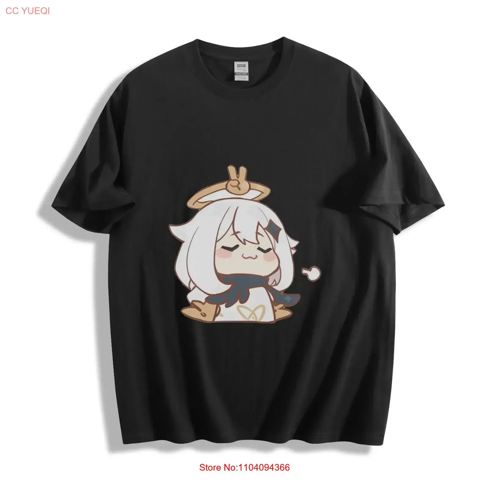 Genshin Impact Paimon T Shirt Cheerful Guide Design  vintage Washed fashion Soft Unisex Slightly Casual designer clothes homme