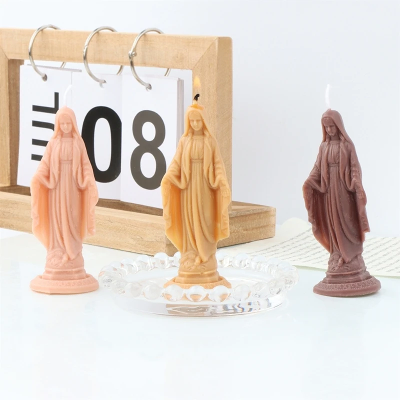 Silicone Mold Standing Virgin Maria Statue Epoxy Resin Mould for DIY Art