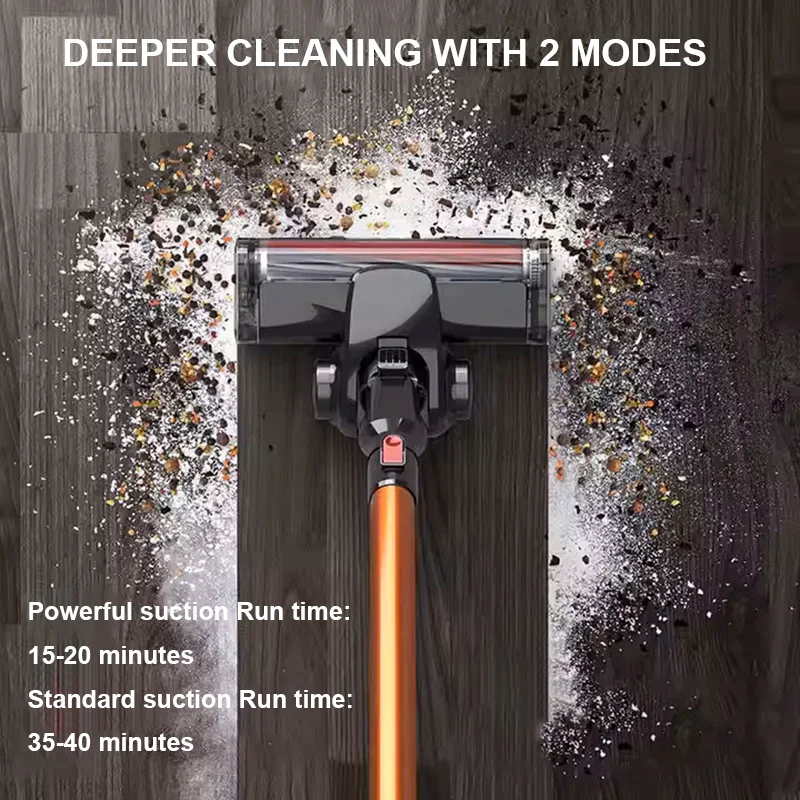 ワイヤレス家庭用掃除機,電気ほうき,強力な吸引,カーペットおよび寝具用,取り外し可能なバッテリー,20kpa