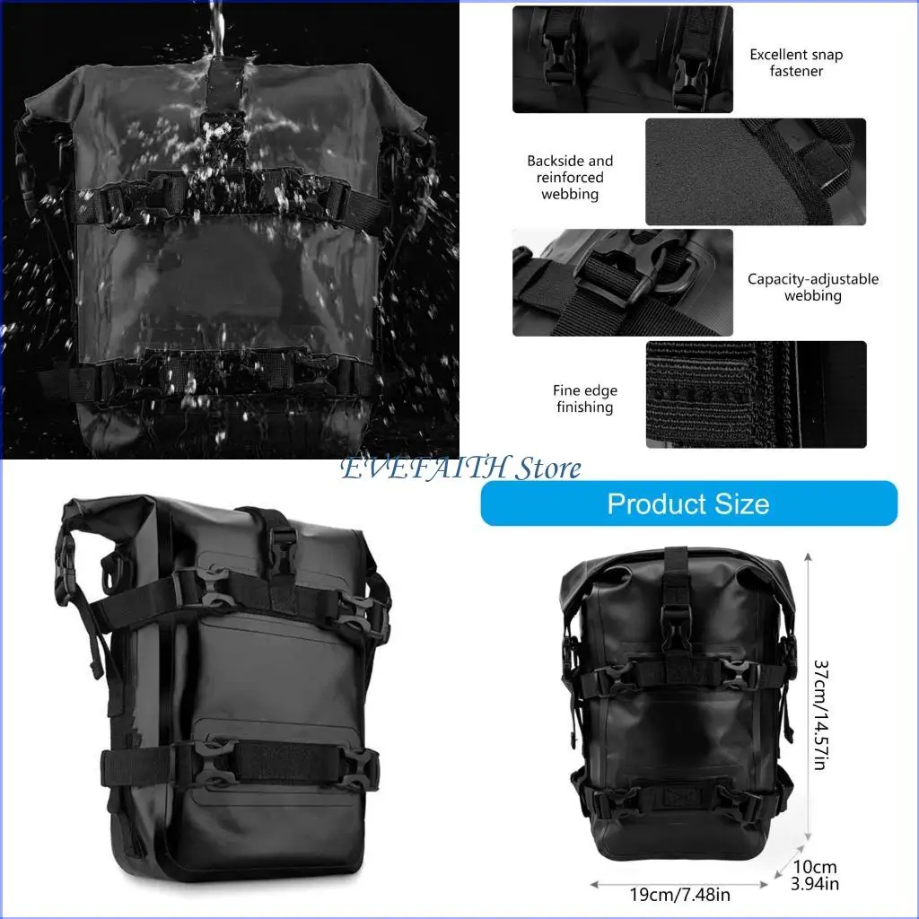 

124B Multipurpose Reflective Motorcycle Side Bag 8L Volumes Safety for Night Riding