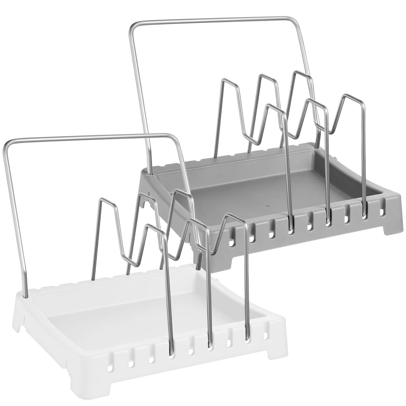 

2pcs Pot Lid Organizer Kitchen Storage Rack For Pans Cutting Boards Pan Cover Stand Heavy Duty Pot Rack Household Organizer