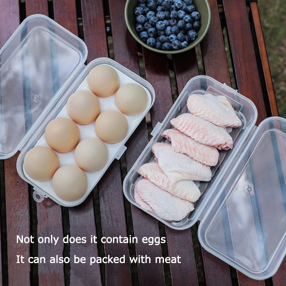

3/4/8 Grids Egg Holder Shockproof Kitchen Container Case Organizer for Outdoor Camping Picnic Portable Egg Storage Box