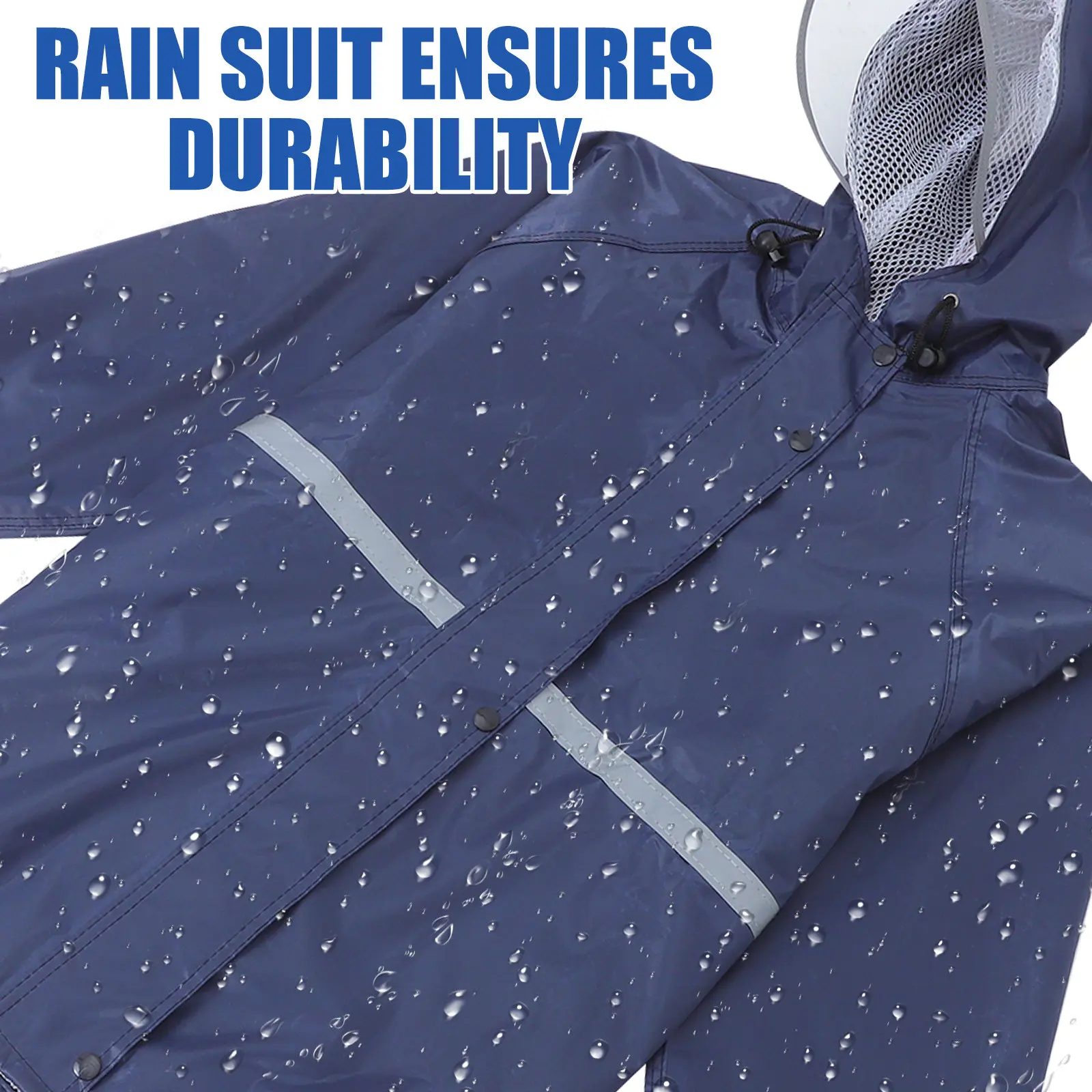 Waterproof Reflective Rain Suit for Adults Motorcycle Bicycle Outdoor Use Split Double Layer Raincoat and Pants Night Safety