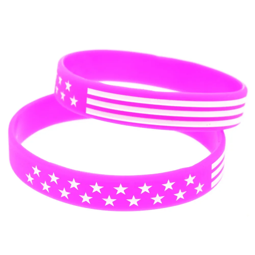 50 Stück dünne blaue Armbänder mit US-Flaggenmuster aus Silikon, zur Unterstützung von Polizei und Strafverfolgungsbehörden, strapazierfähige, dehnbare Armbänder. – Detail 5