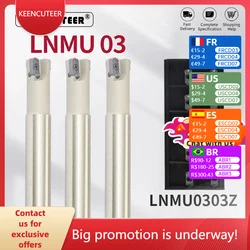 LNMU03 CNC High-efficiency and high-speed end milling cutter head and double-edge milling insert LNMU0303ZER-MJ KT1505 YZ735