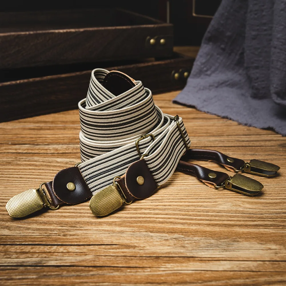 

Простые ретро-подтяжки для мужчин в британском стиле с металлическими Y-образными зажимами, аксессуары для костюма, противоскользящие подтяжки с полосками, подарок