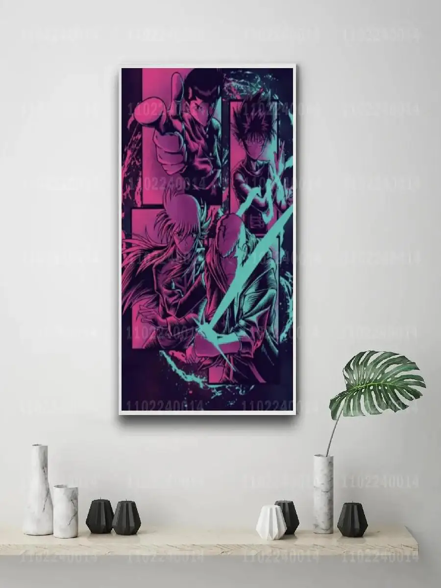 يو يو Hakusho ملصق قماش أنيمي ، نابضة بالحياة جدار الفن للغرفة وبار ومقهى الديكور ، هدية مثالية للجماهير