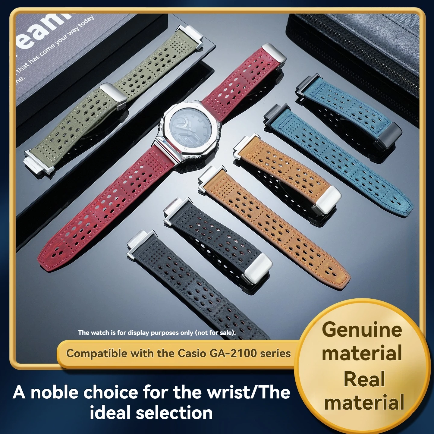 Geeignet für Casio G-SHOCK Serie GA-2100 GA2110 GA-B2100 modifiziertes Upgrade-Zubehör. Uhrenarmband aus echtem Leder und Rindsleder