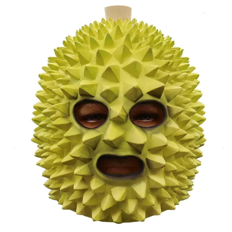 NewPineapple Mask Novelty Halloween Cosplay Fruit Latex Mascara Full Face Funny Helmet Dragon Fruit Grape Durian Costume Accesso view 6