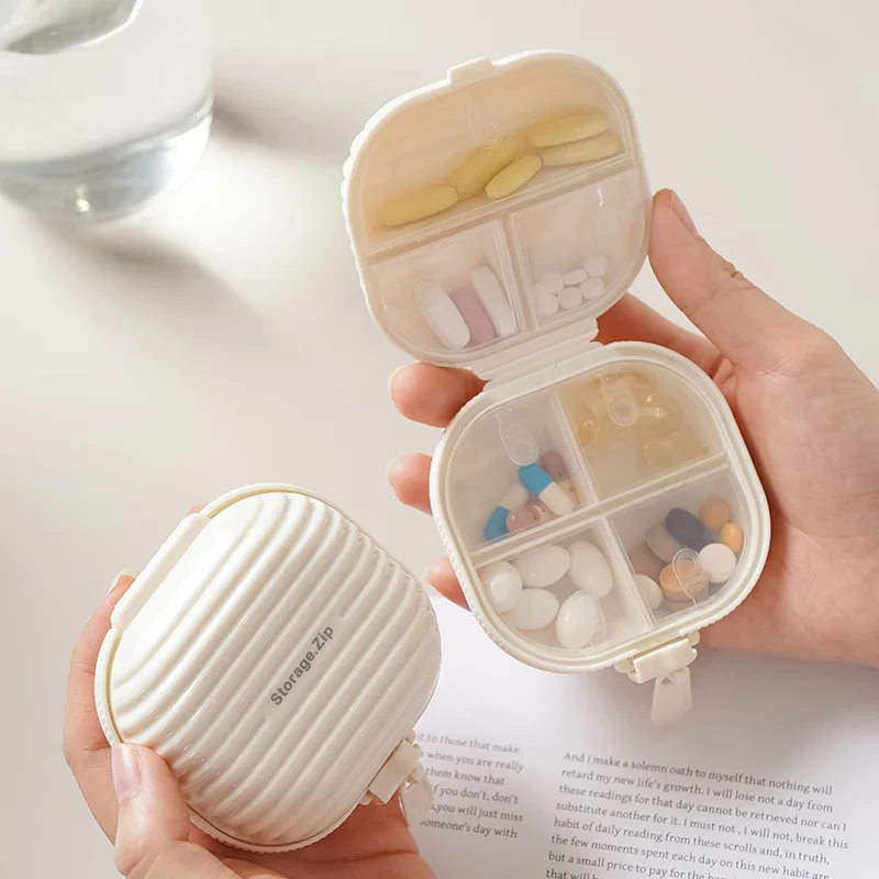 

Mini Portable Pill Box Travel for Seven Days Multi Grid Split Package Pills Tablets Sealed Storage Box pill organizer weekly