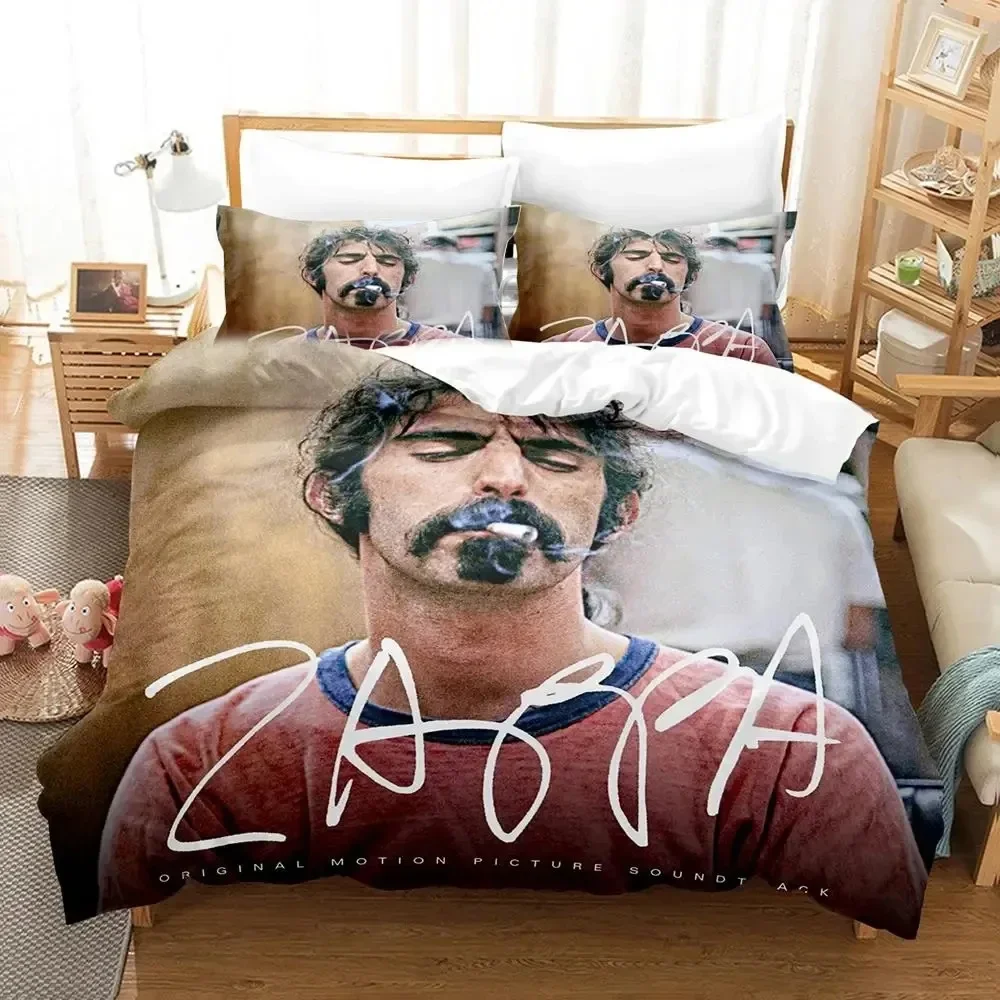 

3D Print Frank Zappa Singer Bedding Set Duvet Cover Bed Set Quilt Cover Pillowcase Comforter king Queen Size Boys Adult Bedding