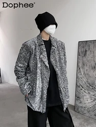 Modische neue Pailletten Performance Kostüme männliche weibliche gebratene Straßen jacken trend ige Reiß verschluss Langarm einfarbige Mäntel
