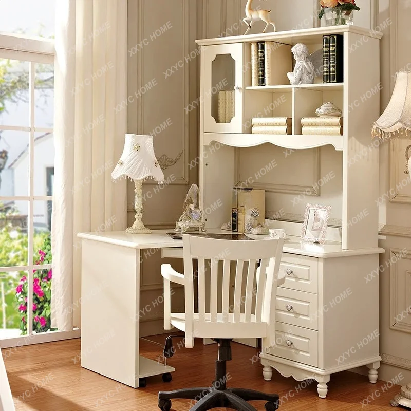 simple computer table pastoral cream style children's desk