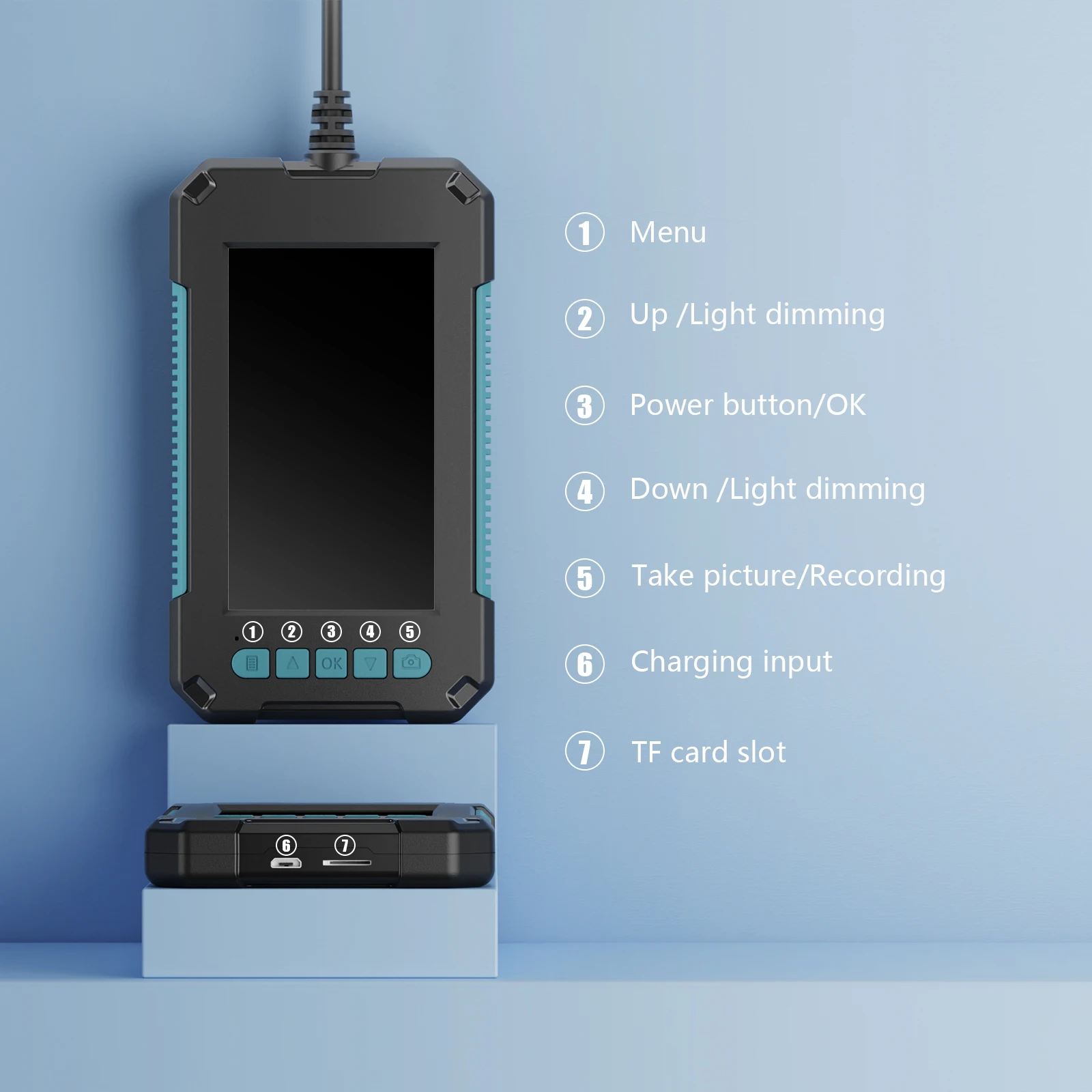 Caméra endoscopique Go avec objectif unique, endoscope industriel, étanche IP67, 4.3 P, 8 LED, vérification de voiture, 3.9 pouces, 1080mm, 8mm