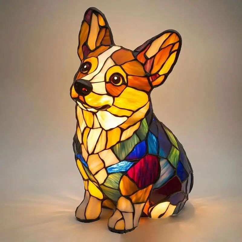 

Animal Table Lamp LED Bedside Table Lamp Handmade Resin Sculpture Lamp Colorful Night Lighting for Nursery Bedroom Living room