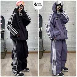 John Snow Fashion Waterproof Ski Suit Warm Breathable Snow Jacket And Pants For Men And Women Outdoor Sports Snowboard Clothing