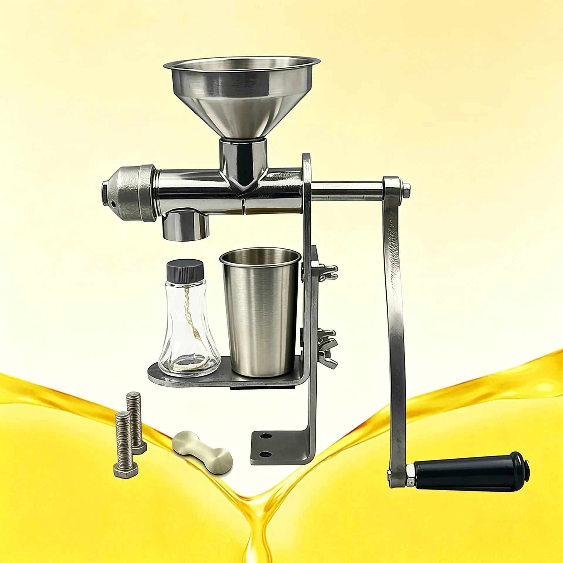 CX stainless steel manual oil press, household small peanut press